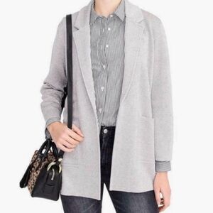 J.Crew 365 Sophie Open-Front Sweater Blazer in Grey Cotton Merino Blend Medium